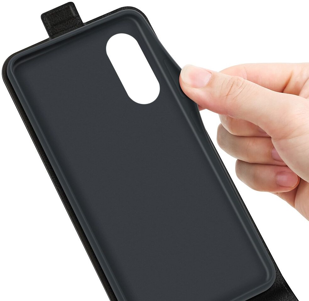 Oppo A58 5G / A78 5G Hoesje Verticale Flip Wallet Case Kunstleer Zwart afbeelding 5