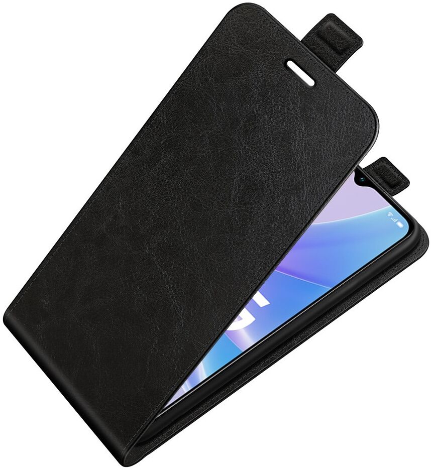 Oppo A58 5G / A78 5G Hoesje Verticale Flip Wallet Case Kunstleer Zwart afbeelding 3