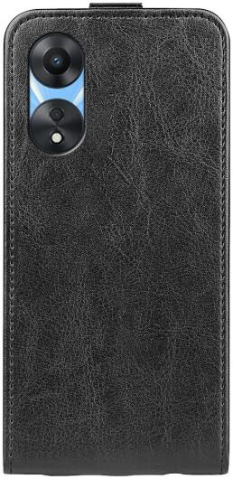 Oppo A58 5G / A78 5G Hoesje Verticale Flip Wallet Case Kunstleer Zwart afbeelding 9