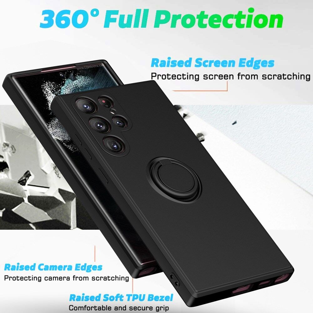 Samsung Galaxy S23 Ultra Hoesje Magnetische Kickstand Back Cover Zwart afbeelding 6