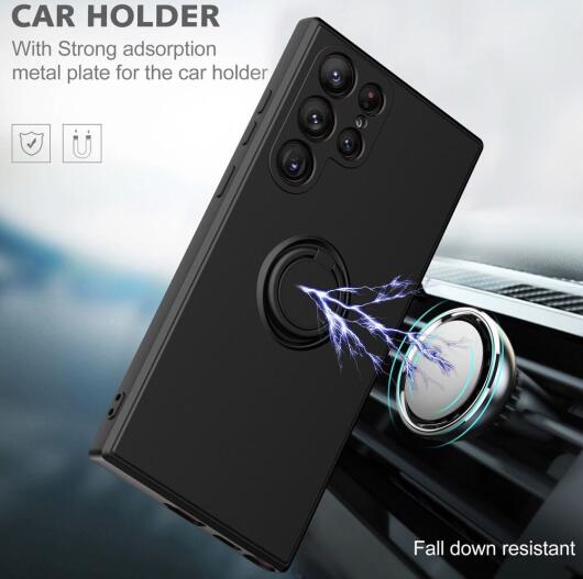 Samsung Galaxy S23 Ultra Hoesje Magnetische Kickstand Back Cover Zwart afbeelding 3