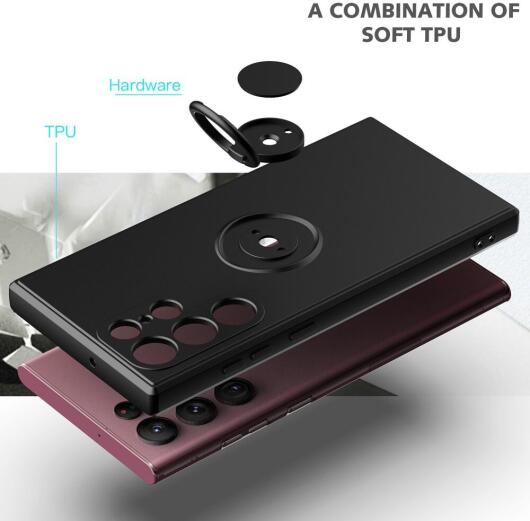 Samsung Galaxy S23 Ultra Hoesje Magnetische Kickstand Back Cover Zwart afbeelding 7