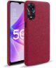 Oppo A58 5G / A78 5G Hoesje met Stoffen Afwerking Back Cover Rood