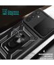 Samsung Galaxy A34 Hoesje met Camera Slider en Kickstand Ring Zwart