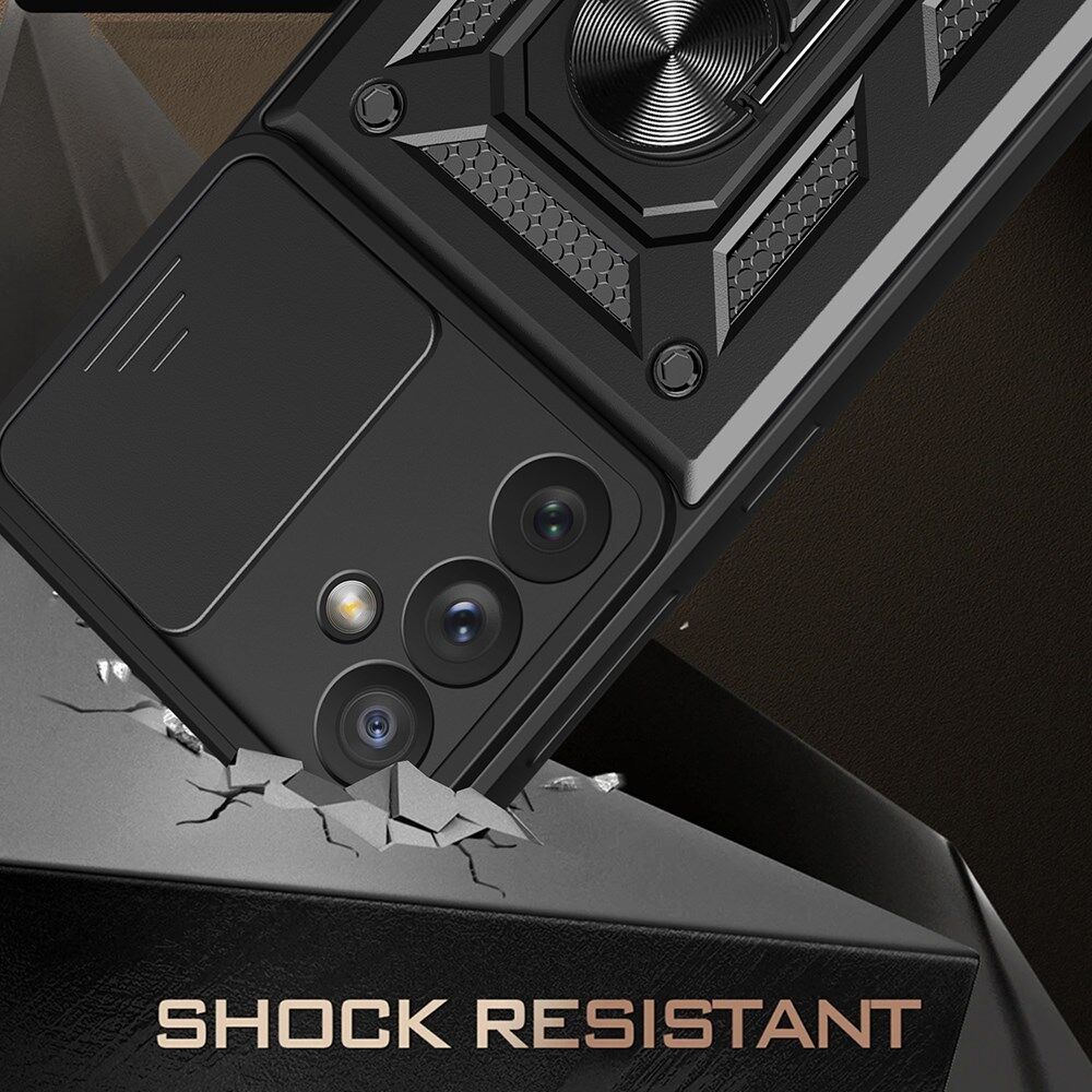 Samsung Galaxy A34 Hoesje met Camera Slider en Kickstand Ring Rood afbeelding 2
