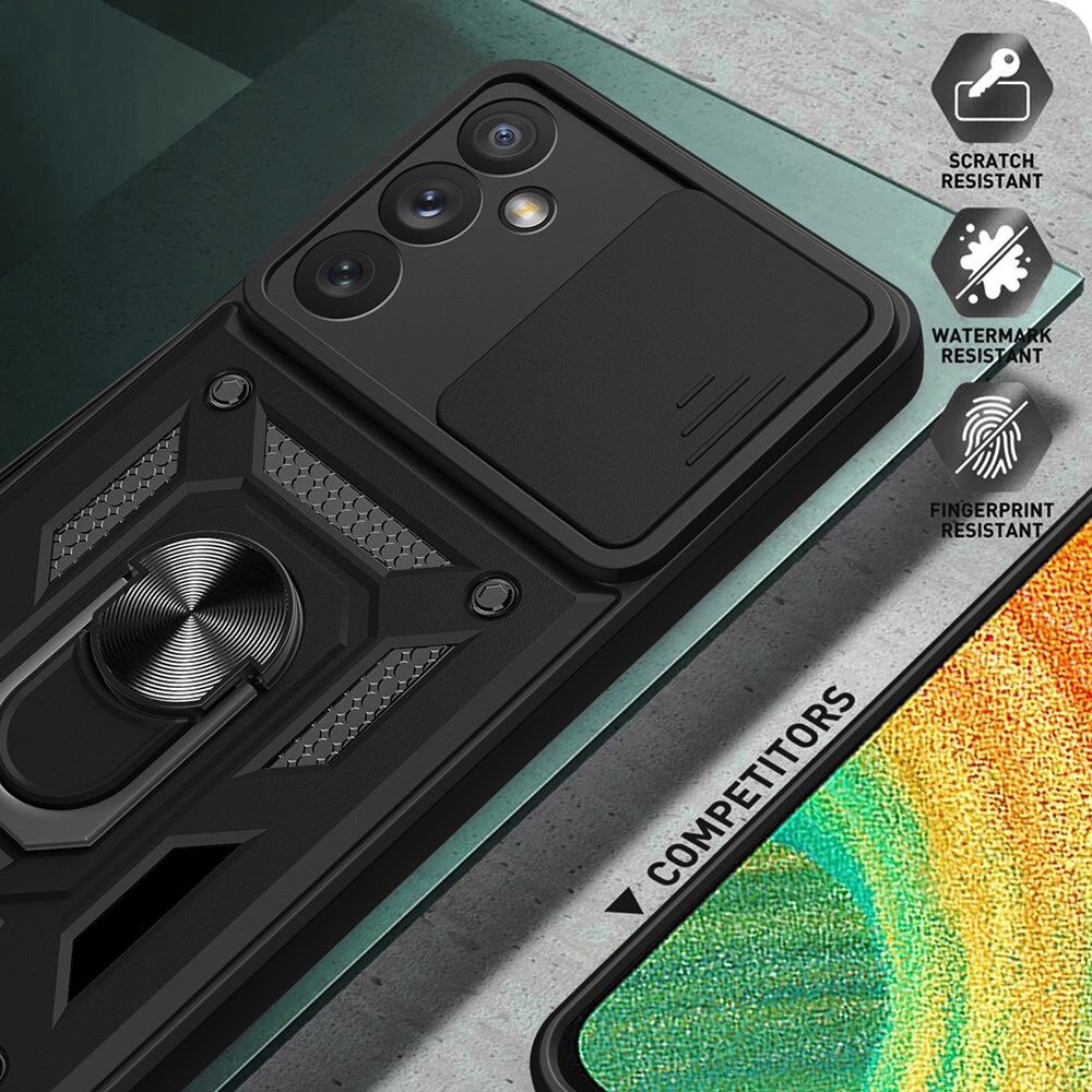 Samsung Galaxy A34 Hoesje met Camera Slider en Kickstand Ring Rood afbeelding 4
