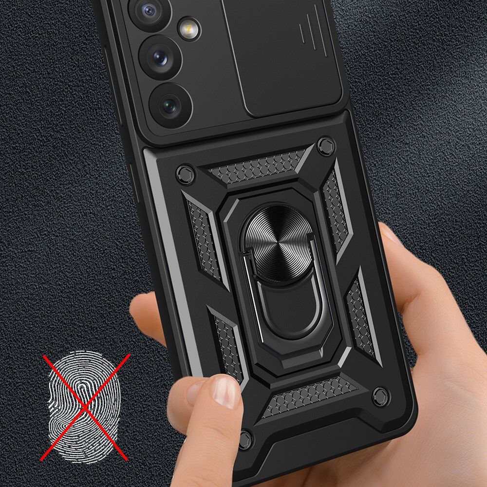 Samsung Galaxy A34 Hoesje met Camera Slider en Kickstand Ring Rood afbeelding 5