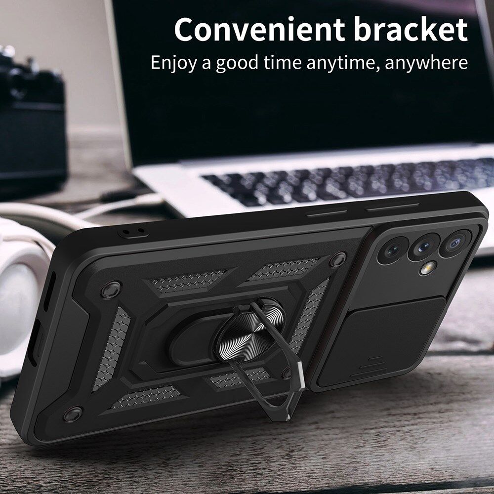 Samsung Galaxy A34 Hoesje met Camera Slider en Kickstand Ring Rood afbeelding 6