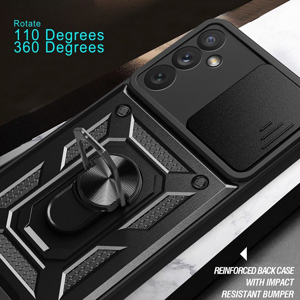 Samsung Galaxy A34 Hoesje met Camera Slider en Kickstand Ring Rood afbeelding 7