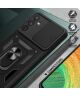 Samsung Galaxy A34 Hoesje met Camera Slider en Kickstand Ring Blauw