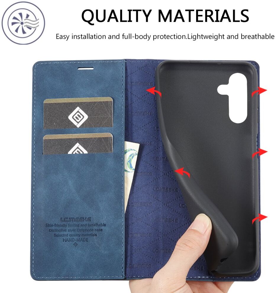 LC.IMEEKE Samsung Galaxy A34 Hoesje Wallet Book Case Blauw afbeelding 3
