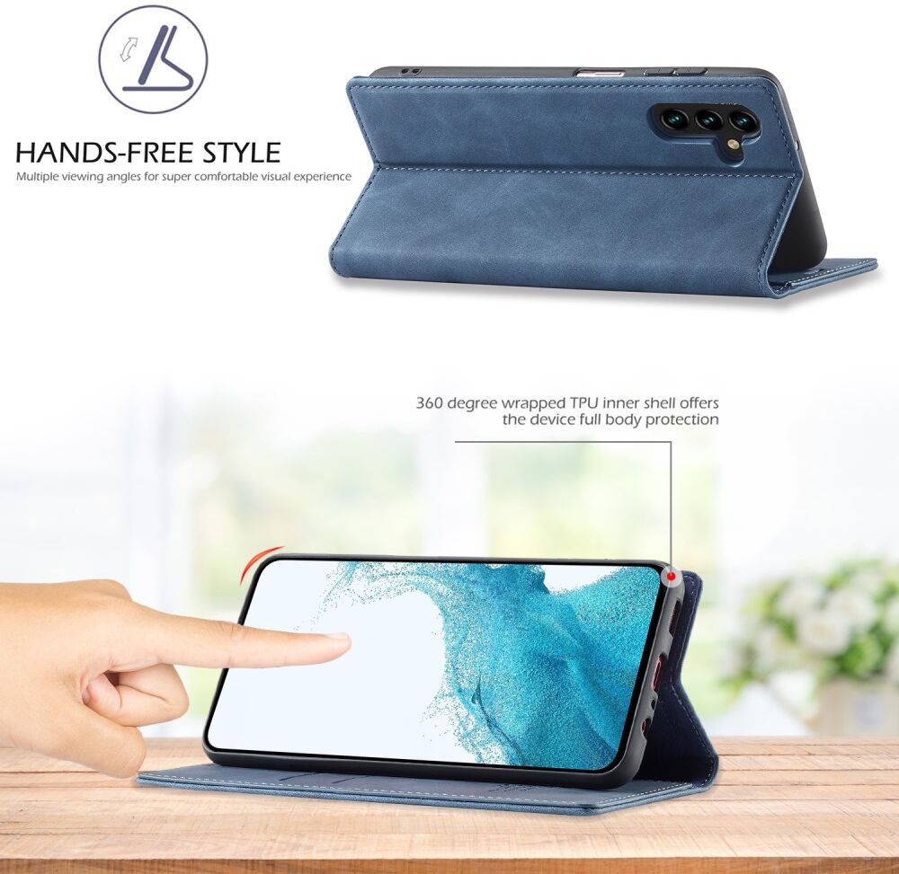 LC.IMEEKE Samsung Galaxy A34 Hoesje Wallet Book Case Blauw afbeelding 4