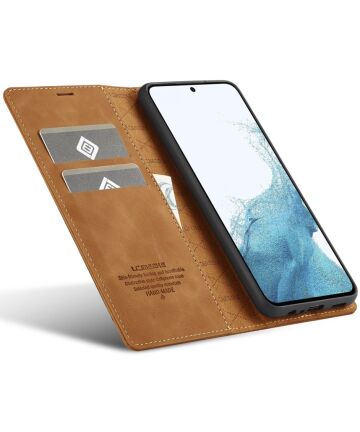 LC.IMEEKE Samsung Galaxy A34 Hoesje Wallet Book Case Bruin Hoesjes
