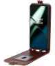 OnePlus 11 Hoesje Verticale Flip Wallet Case Kunstleer Bruin