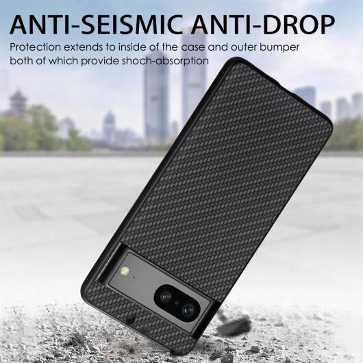 Google Pixel 7a Hoesje Carbon Fiber Back Cover Roze afbeelding 8