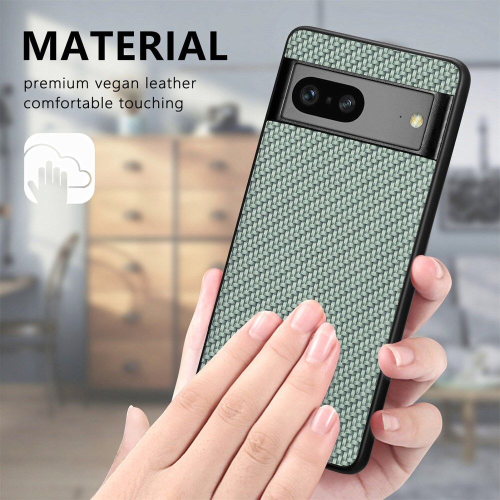 Google Pixel 7a Hoesje Carbon Fiber Back Cover Groen afbeelding 3