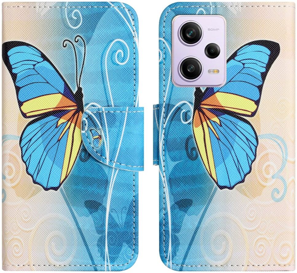 Xiaomi Redmi Note 12 Pro Plus Hoesje Book Case Vlinder Print afbeelding 1