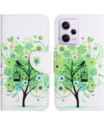 Xiaomi Redmi Note 12 Pro Plus Hoesje Portemonnee Book Case Boom Print Hoesjes