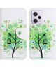 Xiaomi Redmi Note 12 Pro Plus Hoesje Portemonnee Book Case Boom Print