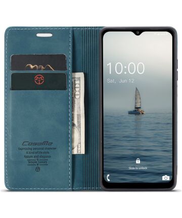CaseMe 013 Samsung Galaxy A34 Hoesje Book Case met Pasjeshouder Blauw Hoesjes
