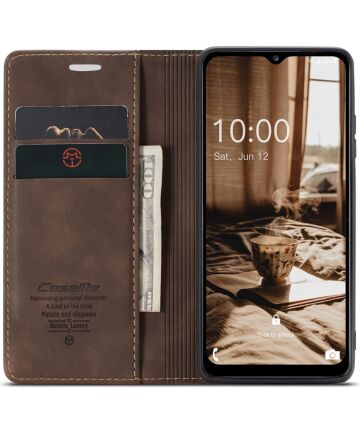 CaseMe 013 Samsung Galaxy A34 Hoesje Book Case met Pasjeshouder Coffee Hoesjes