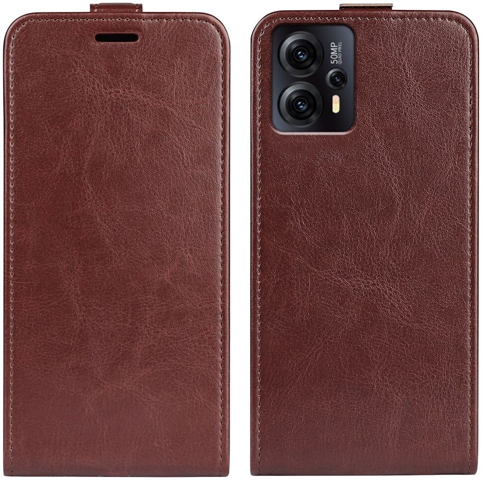 Motorola Moto G13/G23 Hoesje Verticale Flip Wallet Kunstleer Bruin afbeelding 2