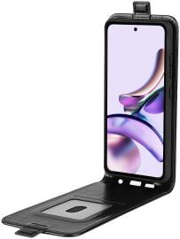 Motorola Moto G13/G23 Hoesje Verticale Flip Wallet Kunstleer Zwart