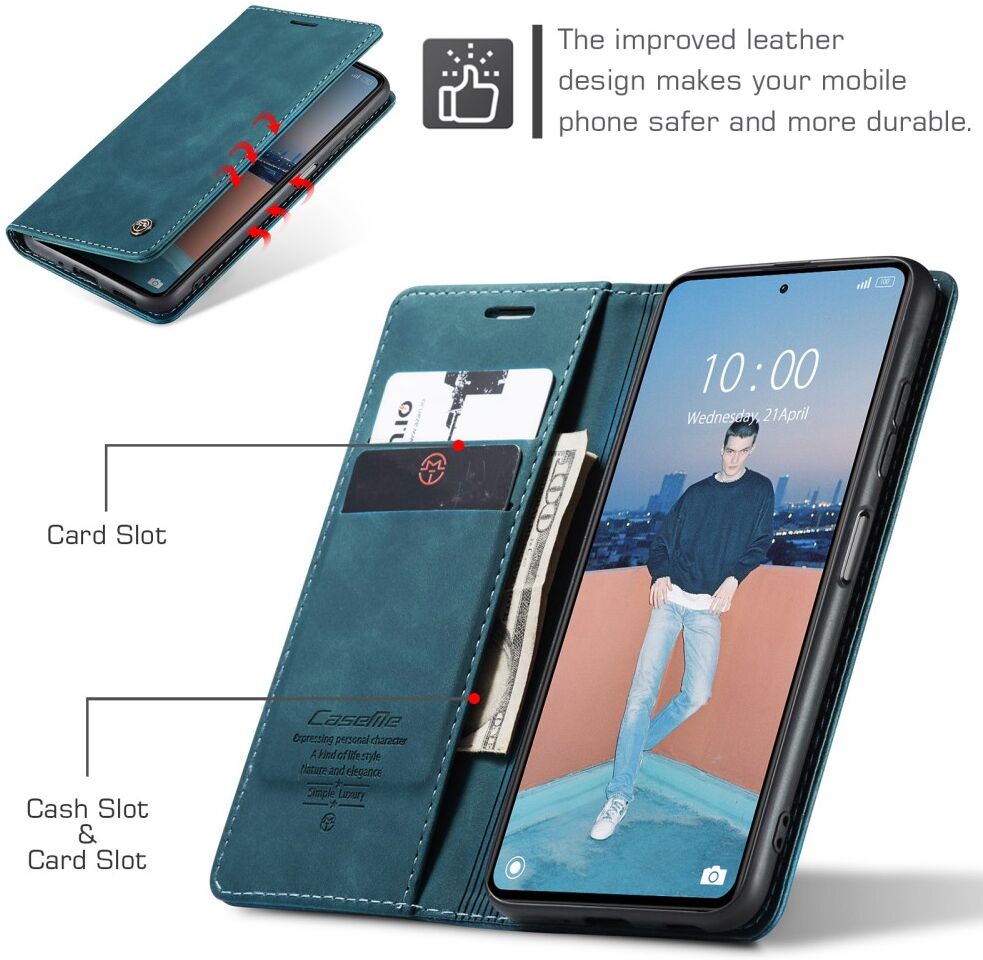 CaseMe 013 Xiaomi Redmi Note 12 5G / Poco X5 Hoesje Book Case Blauw afbeelding 9