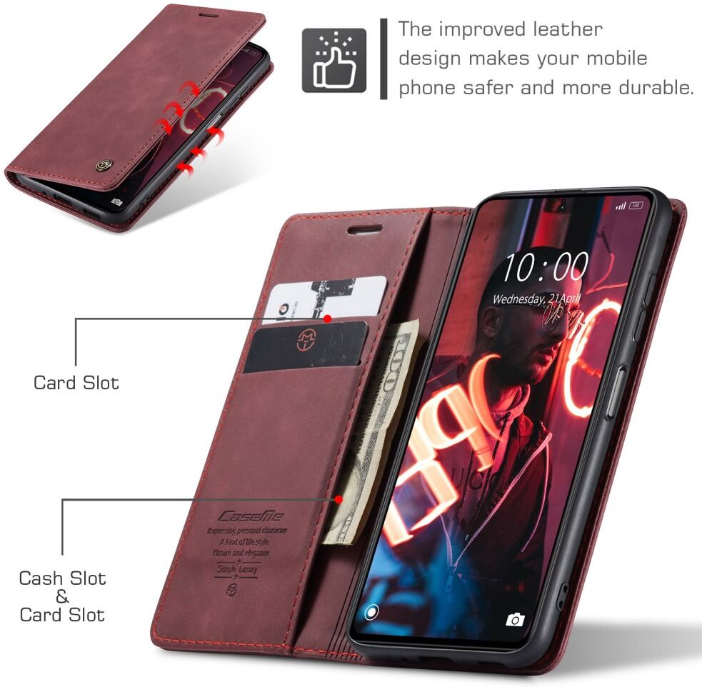CaseMe 013 Xiaomi Redmi Note 12 Pro Plus Hoesje Book Case Rood afbeelding 9
