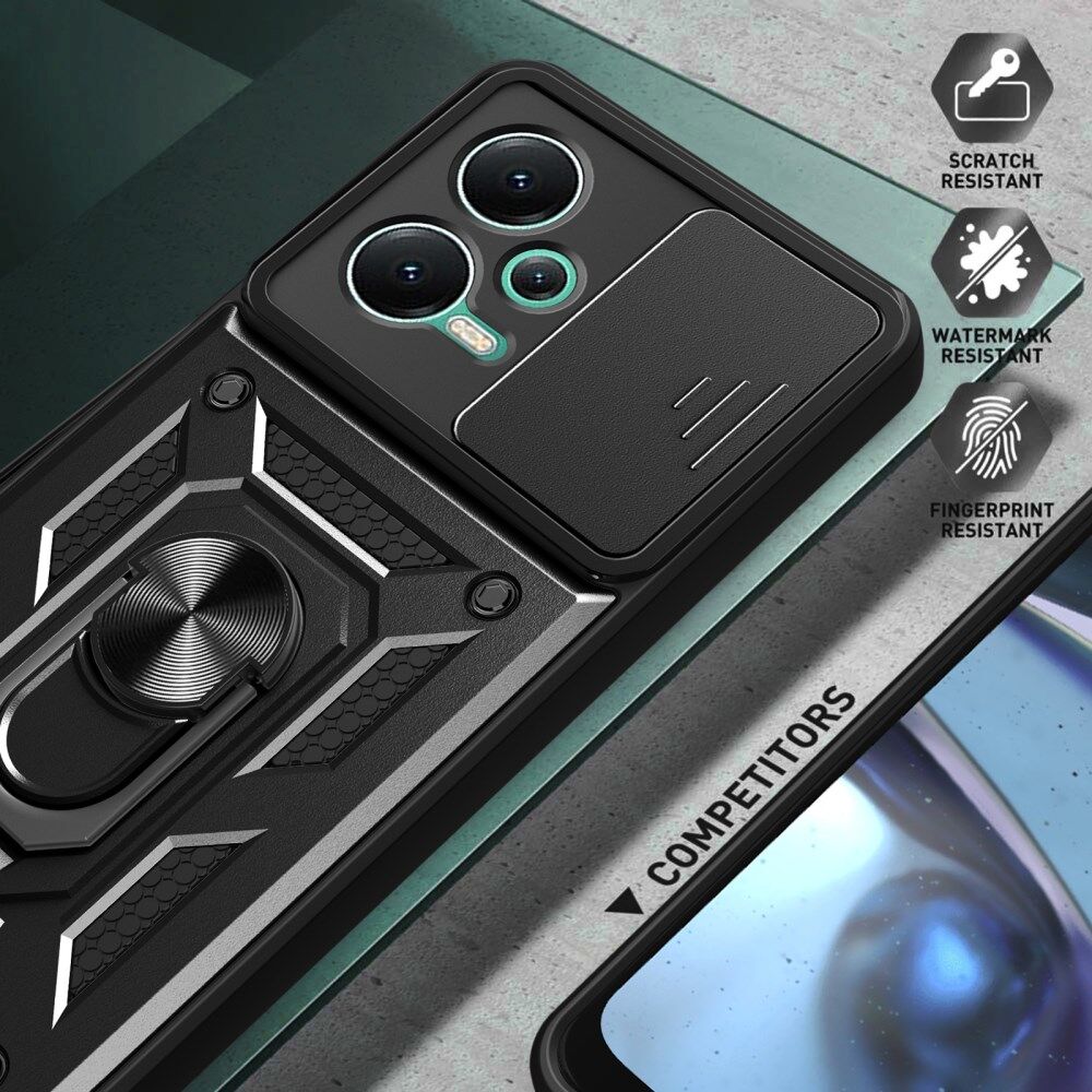 Xiaomi Redmi Note 12 5G/Poco X5 Hoesje Camera Slider Kickstand Blauw afbeelding 5