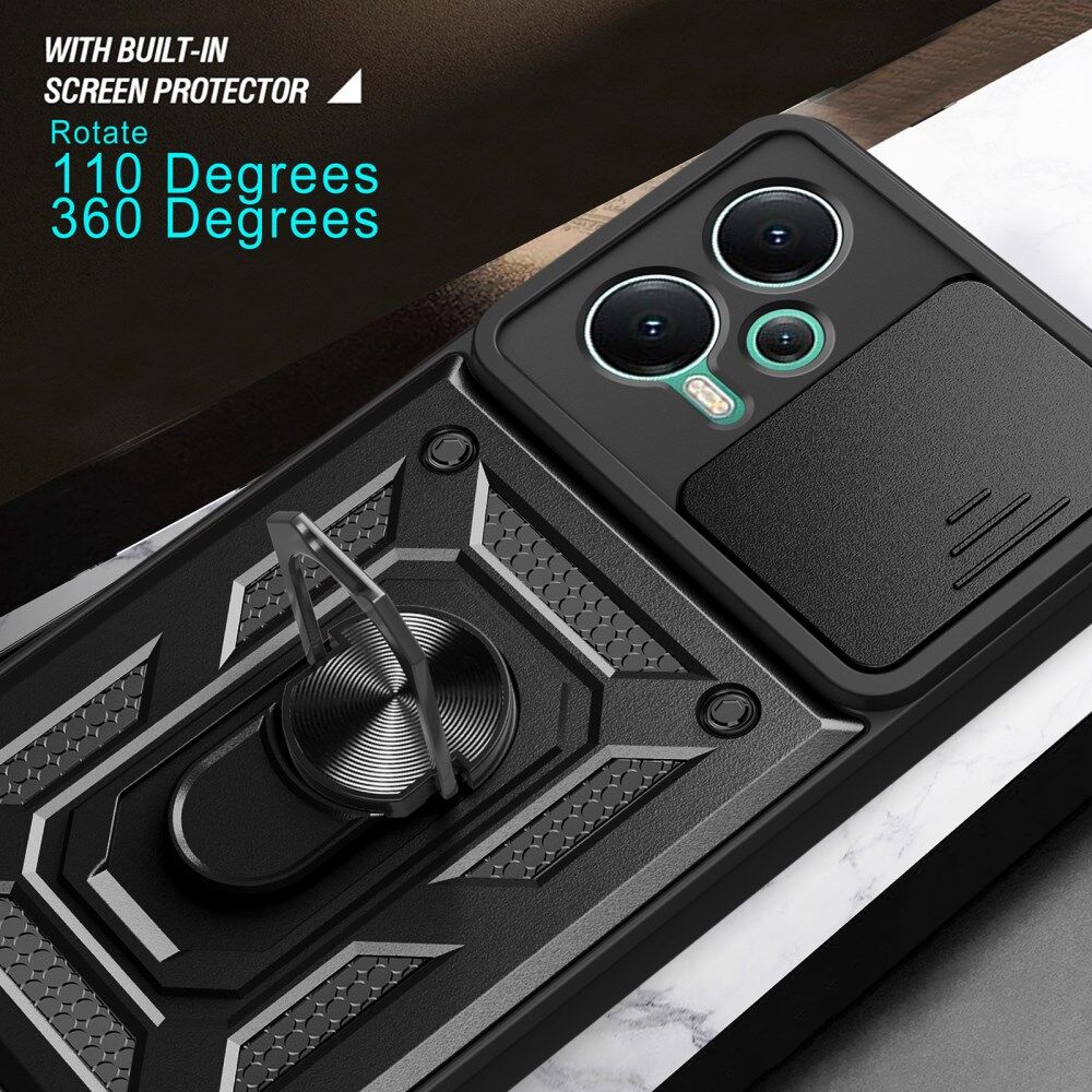 Xiaomi Redmi Note 12 5G/Poco X5 Hoesje Camera Slider Kickstand Blauw afbeelding 7