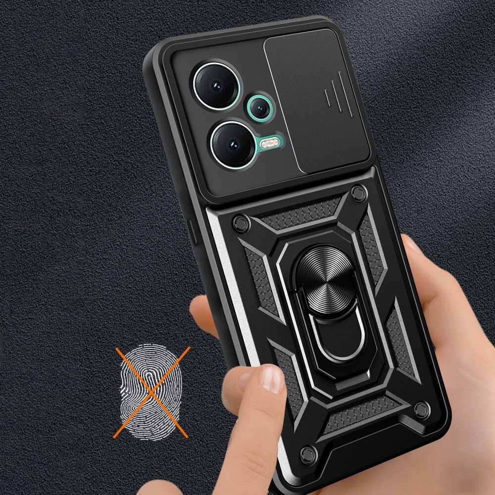 Xiaomi Redmi Note 12 5G/Poco X5 Hoesje Camera Slider Kickstand Rood afbeelding 6