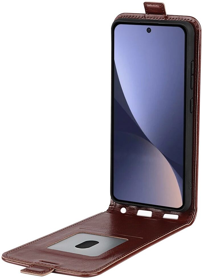 Xiaomi 13 Hoesje Verticale Flip Wallet Case Kunstleer Bruin afbeelding 3
