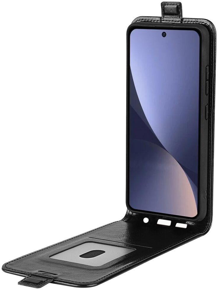 Xiaomi 13 Hoesje Verticale Flip Wallet Case Kunstleer Zwart afbeelding 2