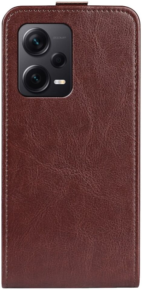 Xiaomi Redmi Note 12 Pro Plus Hoesje Verticale Flip Kunstleer Bruin afbeelding 6