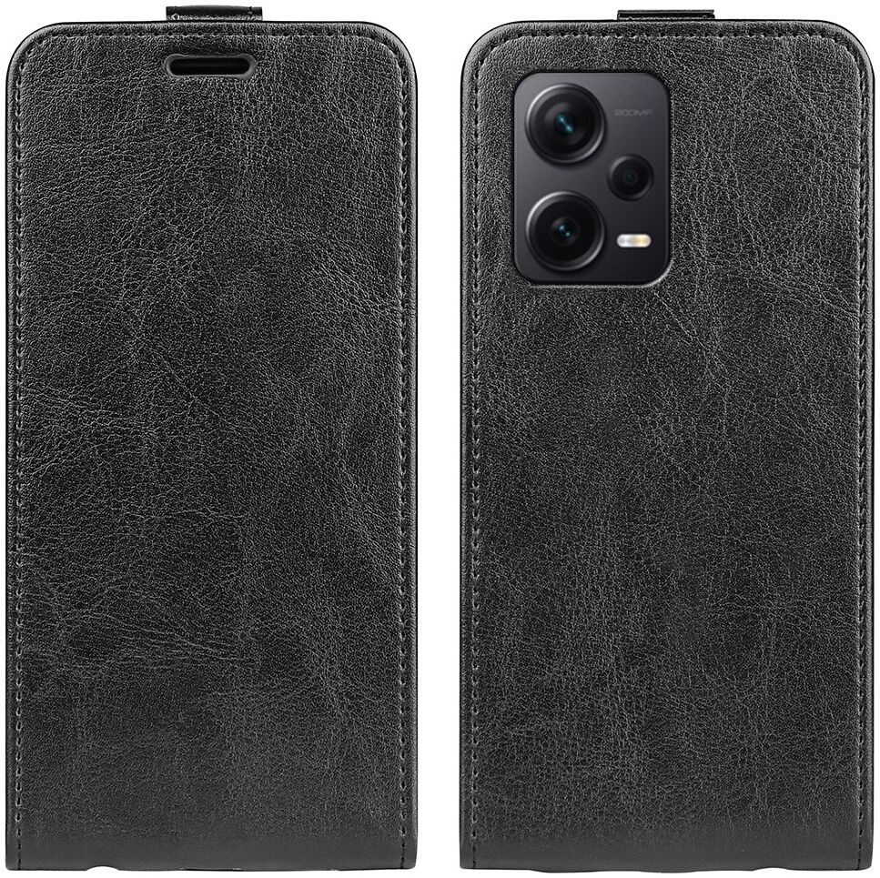 Xiaomi Redmi Note 12 Pro Plus Hoesje Verticale Flip Kunstleer Zwart afbeelding 4