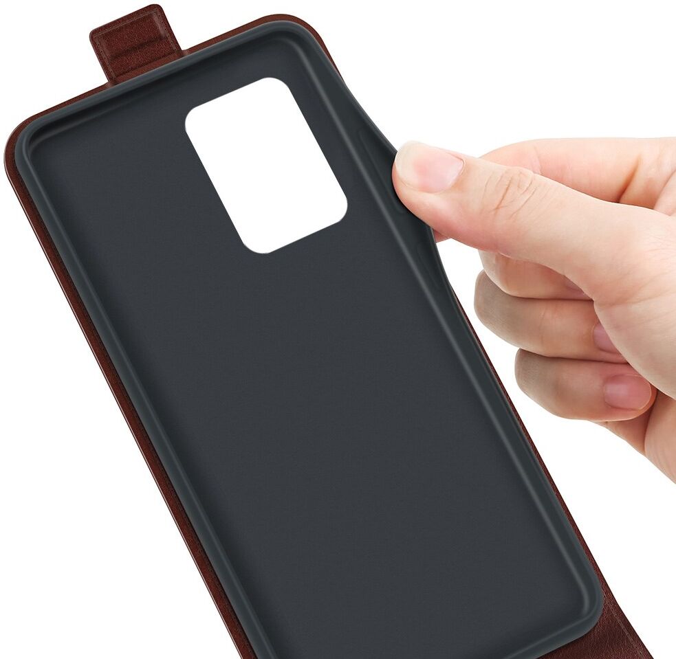Xiaomi Redmi Note 12 Pro/Poco X5 Pro Hoesje Verticale Flip Bruin afbeelding 3