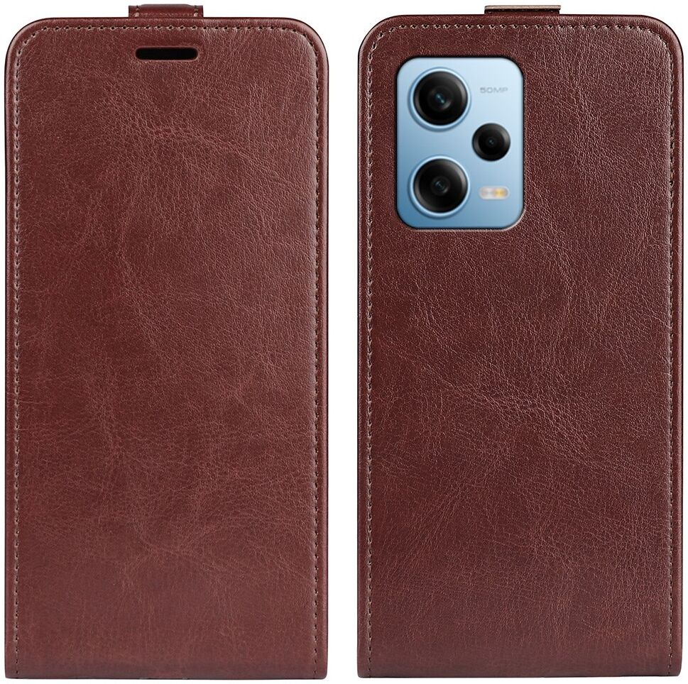 Xiaomi Redmi Note 12 Pro/Poco X5 Pro Hoesje Verticale Flip Bruin afbeelding 4
