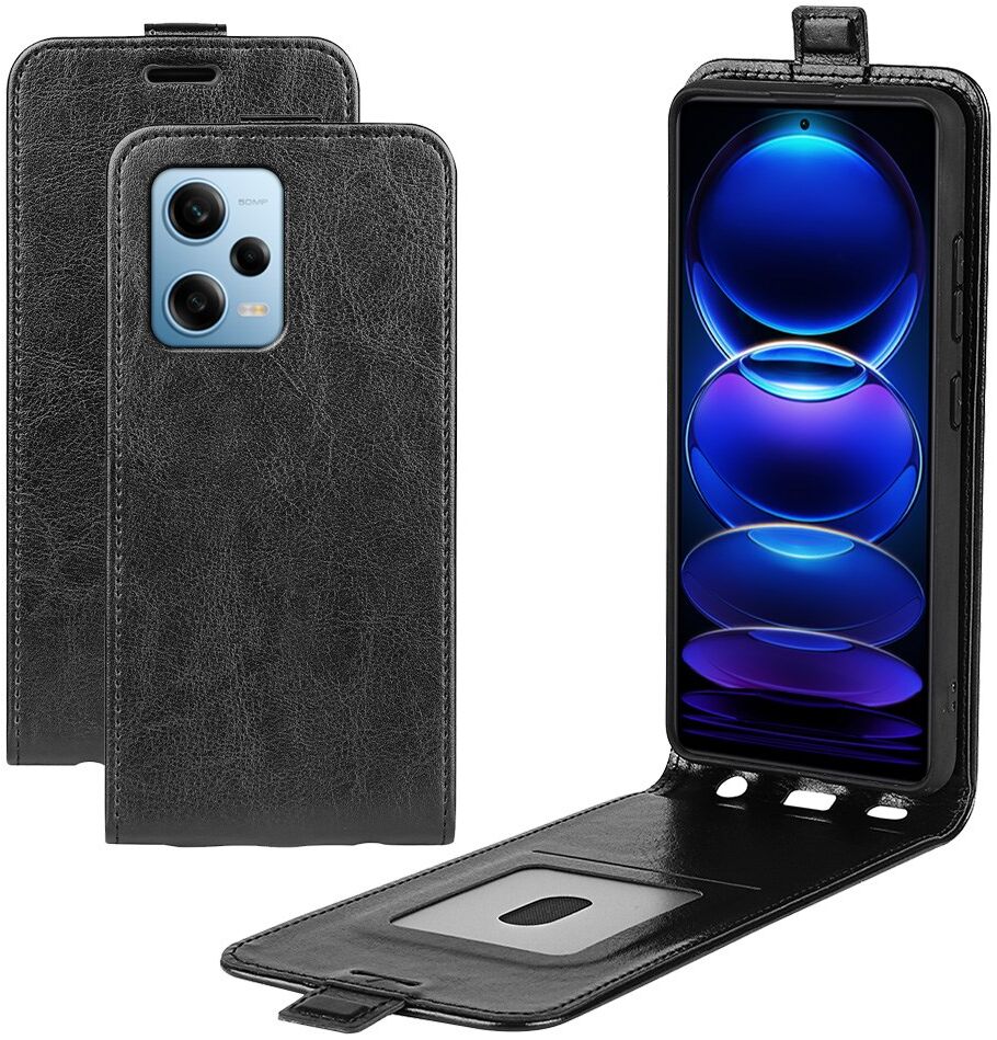 Xiaomi Redmi Note 12 Pro/Poco X5 Pro Hoesje Verticale Flip Zwart afbeelding 1
