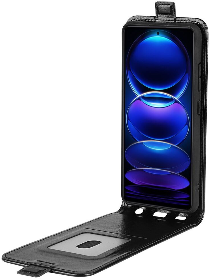 Xiaomi Redmi Note 12 Pro/Poco X5 Pro Hoesje Verticale Flip Zwart afbeelding 3