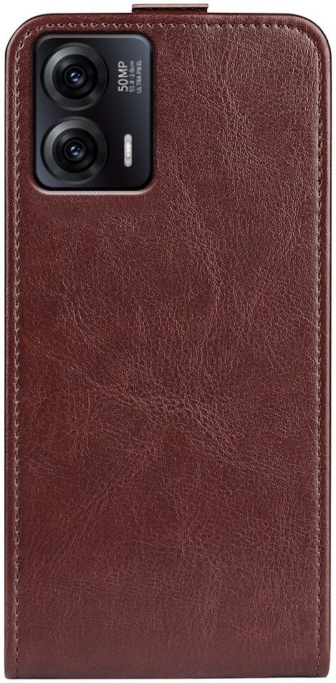 Motorola Moto G73 Hoesje Verticale Flip Wallet Case Kunstleer Bruin afbeelding 8