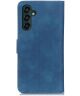 KHAZNEH Samsung Galaxy A24 Hoesje Retro Wallet Book Case Blauw