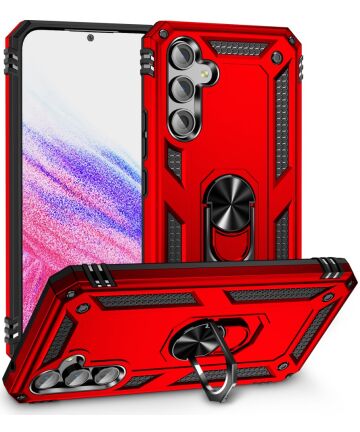 Samsung Galaxy A54 Hoesje Magnetische Kickstand Back Cover Rood Hoesjes