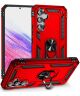 Samsung Galaxy A54 Hoesje Magnetische Kickstand Back Cover Rood