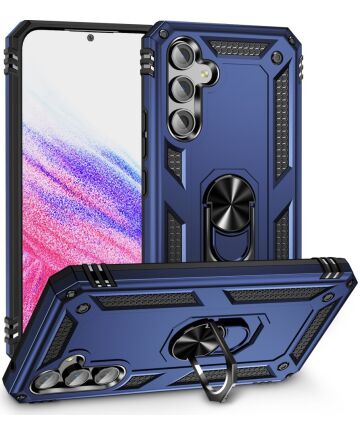 Samsung Galaxy A54 Hoesje Magnetische Kickstand Back Cover Blauw Hoesjes