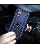 Samsung Galaxy A54 Hoesje Magnetische Kickstand Back Cover Blauw