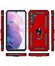 Samsung Galaxy A34 Hoesje Magnetische Kickstand Ring Back Cover Rood