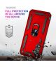 Samsung Galaxy A34 Hoesje Magnetische Kickstand Ring Back Cover Rood