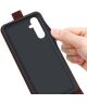 Samsung Galaxy A34 Hoesje Verticale Flip Wallet Case Kunstleer Bruin