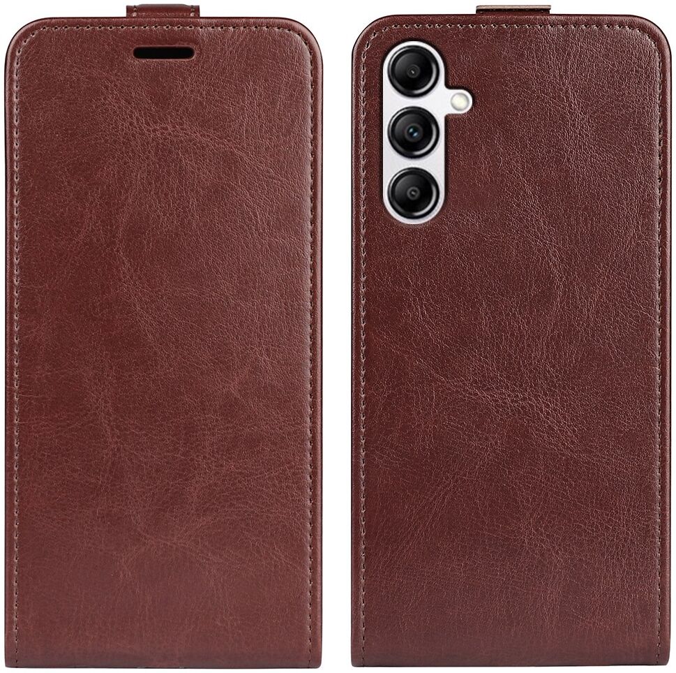Samsung Galaxy A34 Hoesje Verticale Flip Wallet Case Kunstleer Bruin afbeelding 1